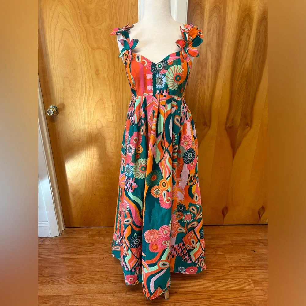 Farm Rio for Anthropologie floral cotton maxi dress new with tags - Picture 1 of 8